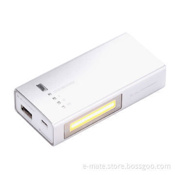 Portable Aluminum Back-up Battery for Tablets and Smartphones, with LED Lamp, for Bright Power